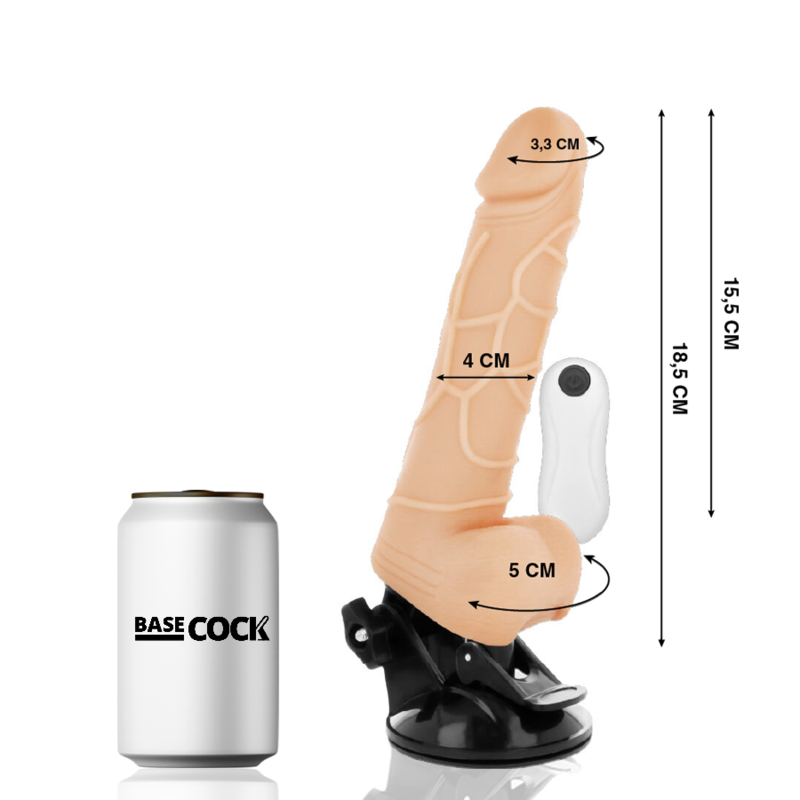 Basecock - Realistic Natural Remote Control Vibrator 18.5 Cm -O- 4Cm