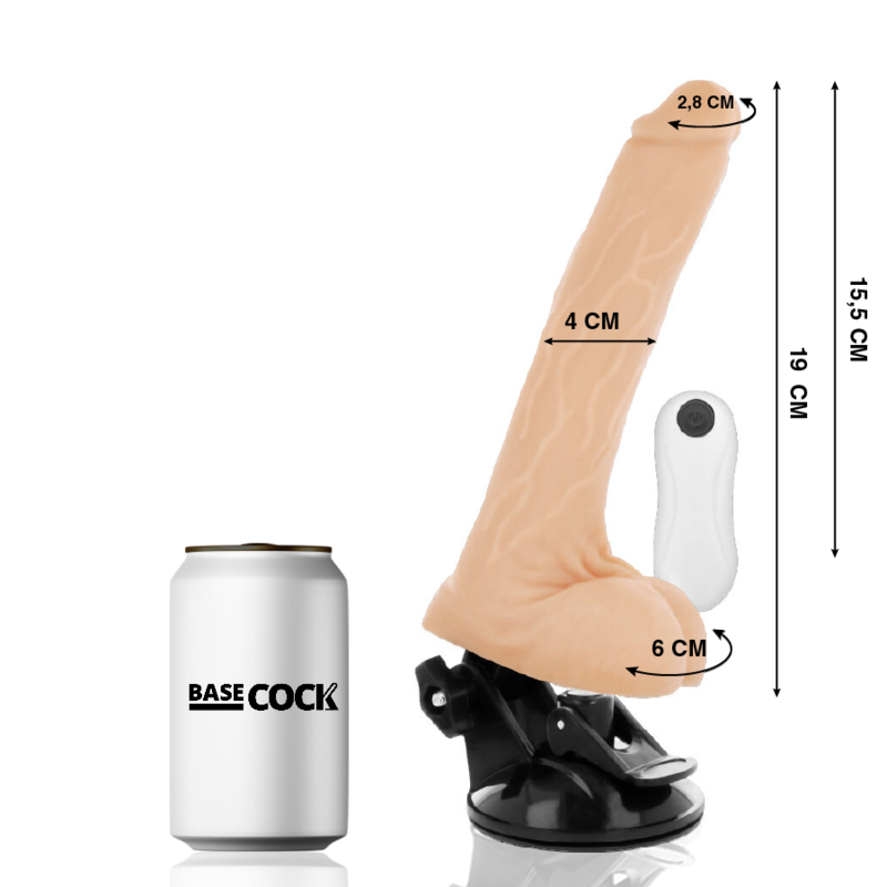 Basecock - Realistic Remote Control Vibrator Natural 19 Cm -O- 4 Cm