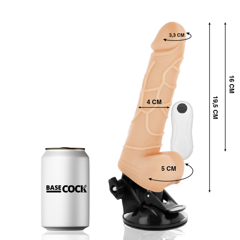 Basecock - Realistic Remote Control Vibrator Natural With Testicles 19.5 Cm -O- 4 Cm