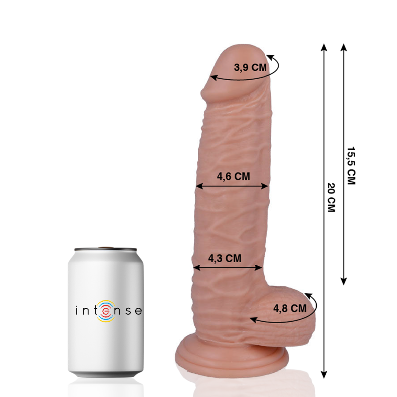 Dildo realistico 20 cm ipoallergenico flessibile con ventosa silicone e PVC per principianti e esperti MR. INTENSE
