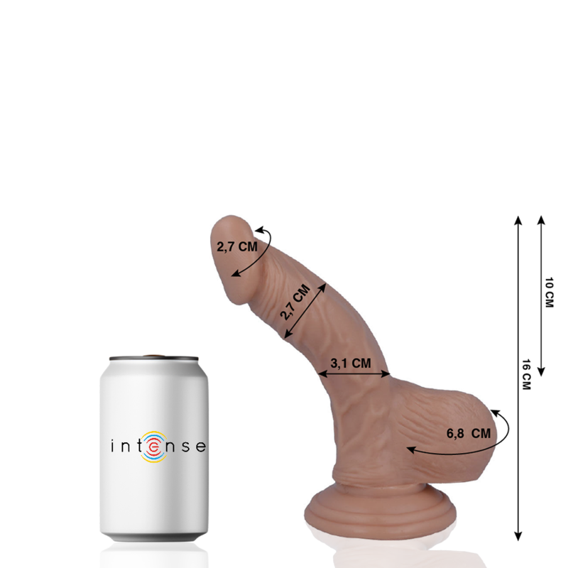 Dildo realistico naturale morbido ipoallergenico flessibile 16x2.7 cm con ventosa MR. INTENSE