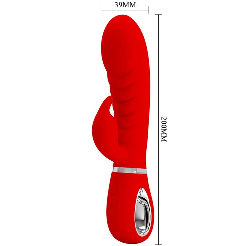 Vibratore multifunzione G-Spot clitoride rosso silicone USB 7 funzioni memoria Pretty Love