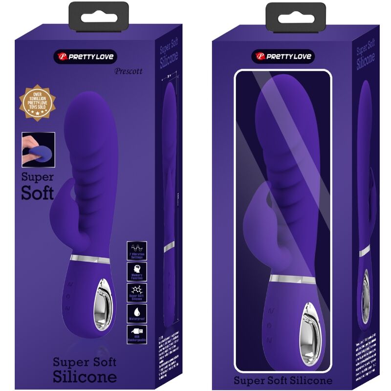 Pretty Love - Vibromasseur multifonction violet Prescott pour point G