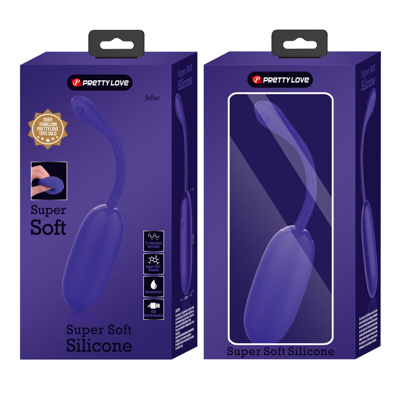 Uovo vibrante ricaricabile impermeabile 12 funzioni colore viola in silicone per stimolazione precisa Pretty Love Smart