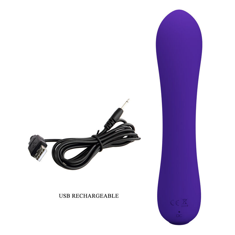 Vibratore ricaricabile silicone super morbido 12 modalità memorabile sommergibile viola Prescott Pretty Love Smart