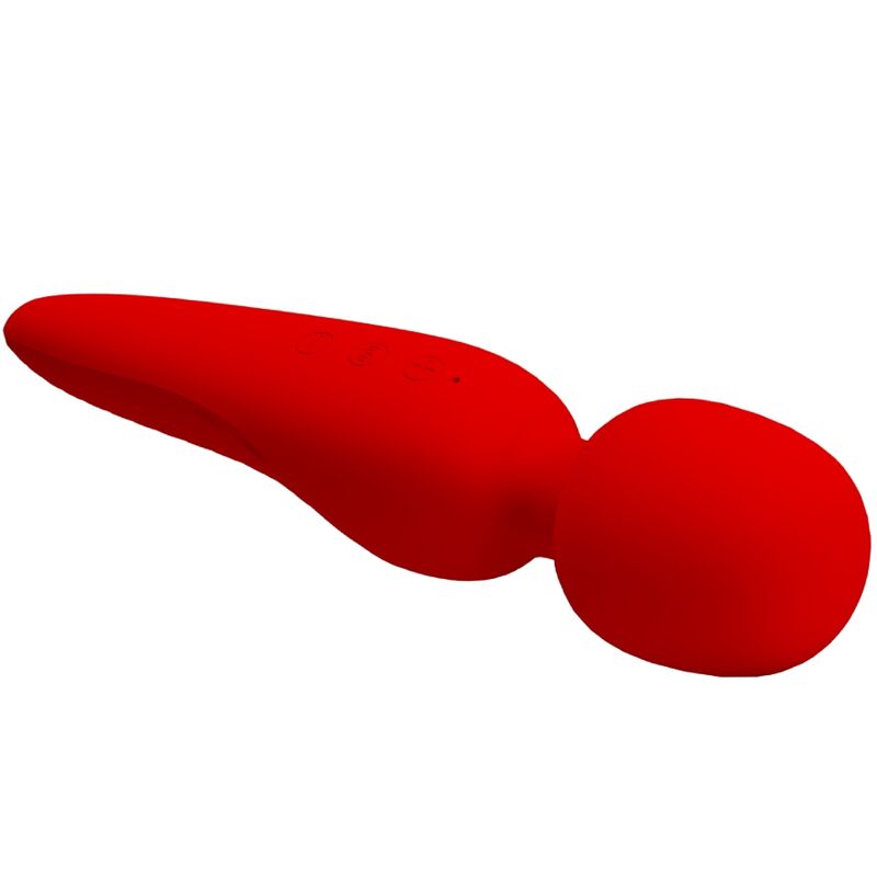 Vibratore massaggiatore wand impermeabile in silicone rosso 7 modalità vibrazione 5 velocità pretty love smart