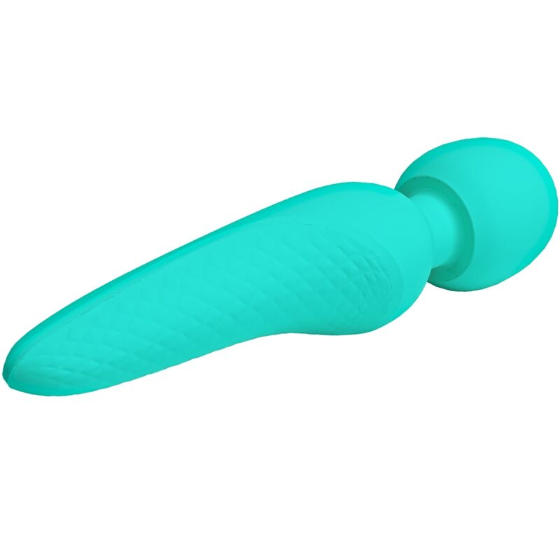 Vibratore massaggiatore wand impermeabile 12 modalità vibrazione silicone morbido verde acqua impermeabile Pretty Love Smart