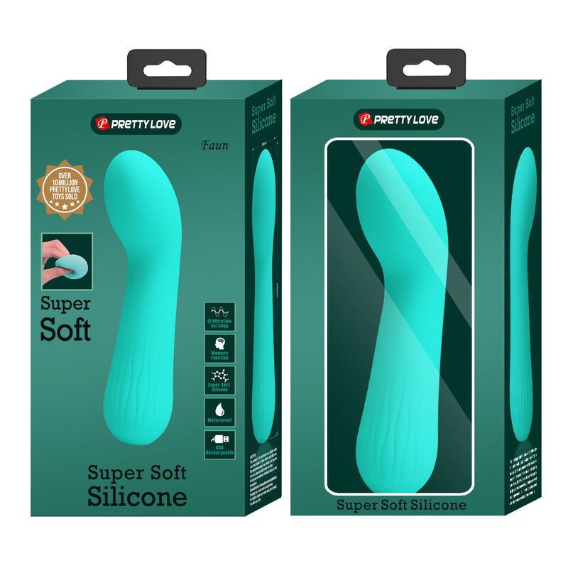 Vibratore avanzato punto G silicone morbido design curvo sommergibile 12 modalità ricaricabile USB verde Pretty Love Smart