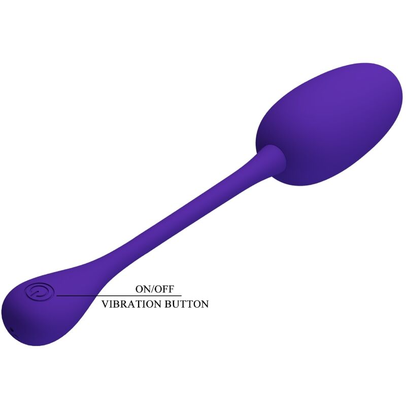 Uovo vibrante ricaricabile in silicone con 12 funzioni di vibrazione colore viola Pretty Love Flirtation