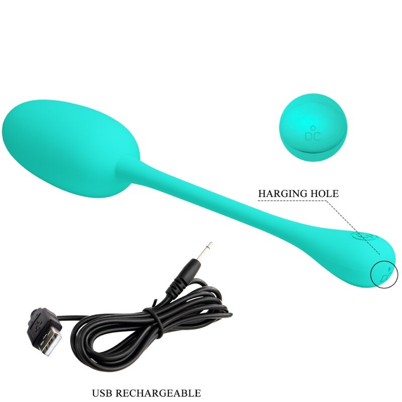uovo vibrante silicone 12 funzioni ricaricabile usb colore verde acqua piacere personalizzato pretty love flirtation