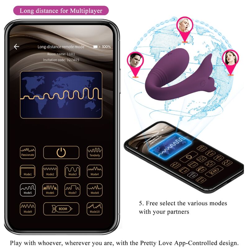 Pretty Love - App Jayleen Vibromasseur Télécommande Violet