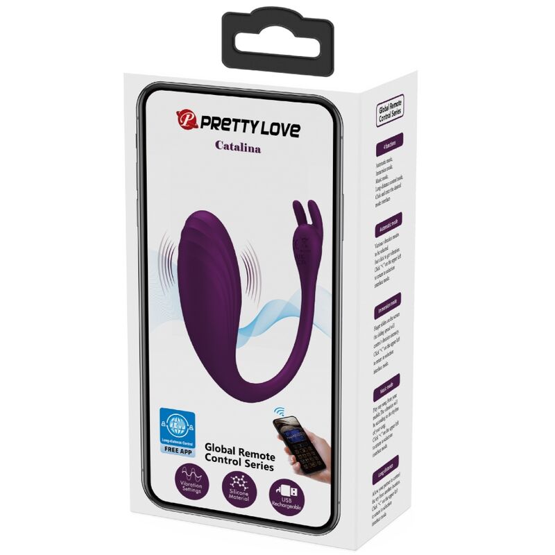 Vibratore indossabile controllo a distanza tramite app 12 funzioni silicone impermeabile Viola Pretty Love