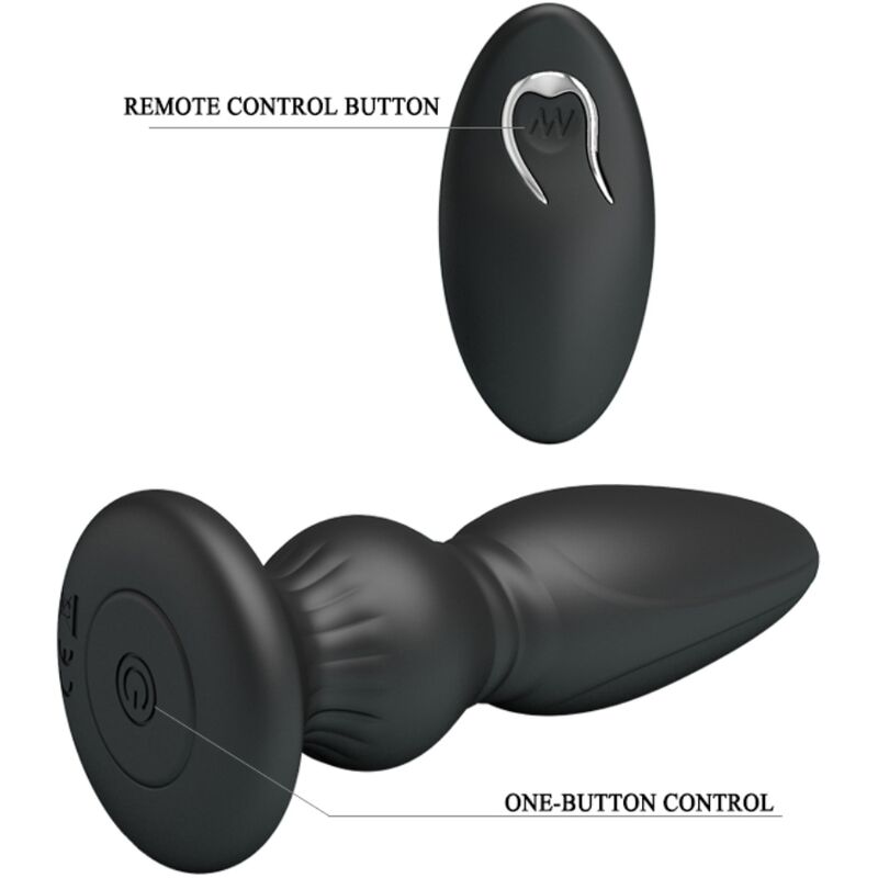 Mr Play - Vibrateur Puissant Télécommande Plug Anal Noir