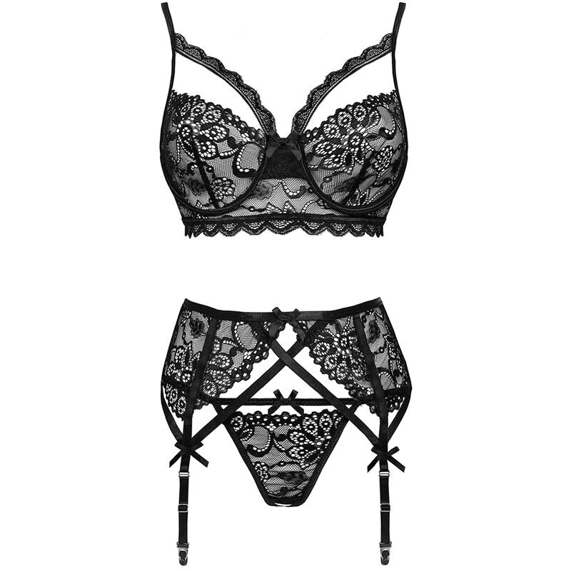 Livco Corsetti Fashion - Moridam Lc 90552 Soutien-gorge + Soutien-gorge + Slip Noir