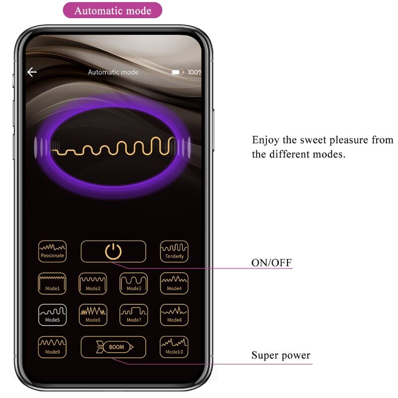 Vibratore doppia stimolazione clitoride punto G telecomando app 12 funzioni ricaricabile viola Pretty Love