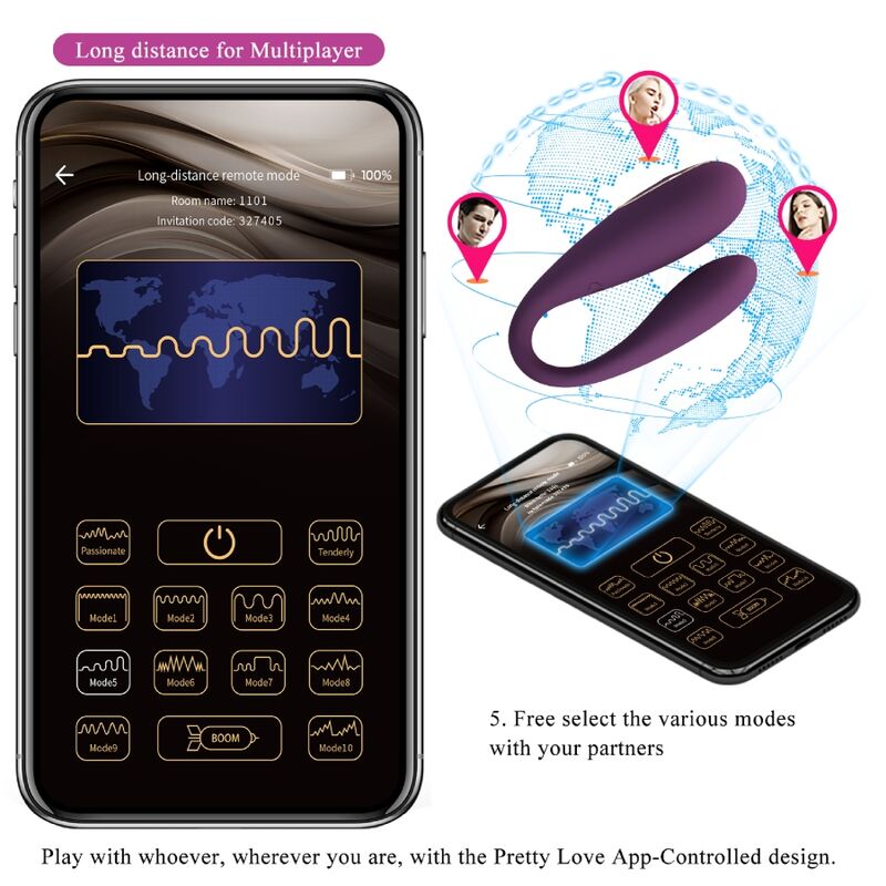 Pretty Love - Global Double Pleasure Remote Vibrator August