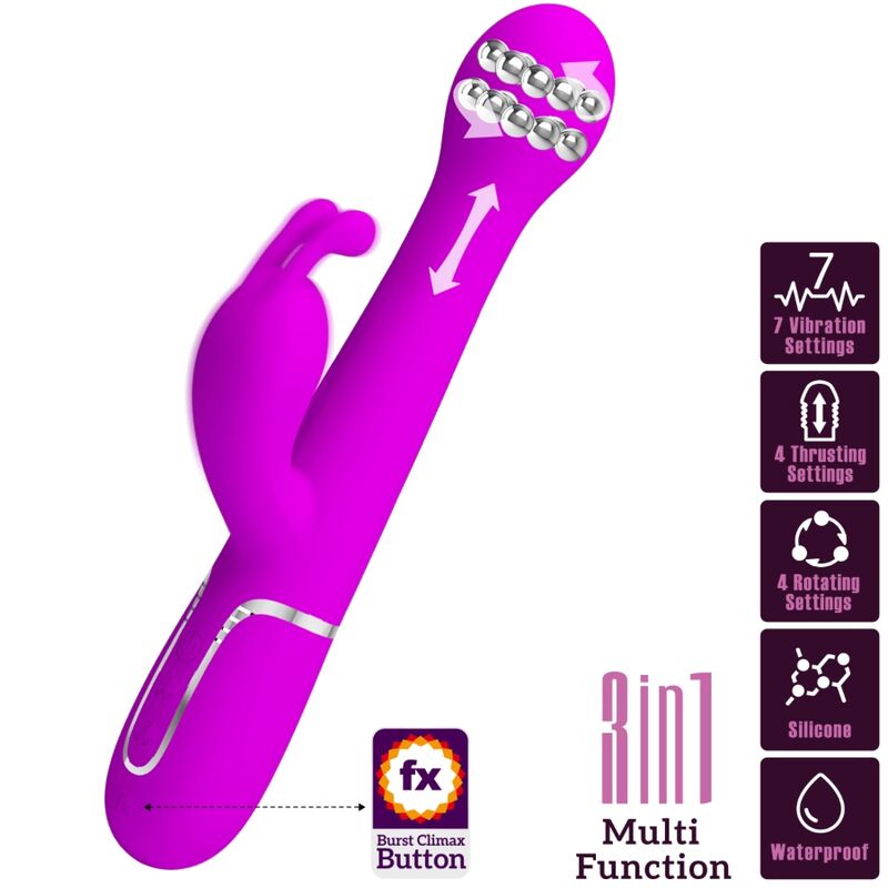 Pretty Love - Vibromasseur multifonction 3 en 1 violet Dejon Rabbit