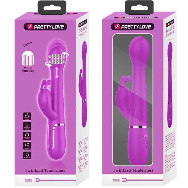Pretty Love - Vibromasseur multifonction 3 en 1 violet Dejon Rabbit