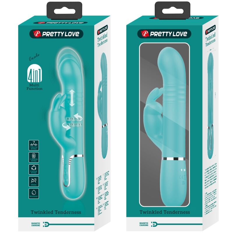 Pretty Love - Perles Vibromasseur Rabbit Coale Vert Aqua