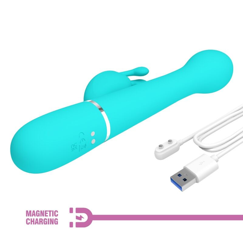 Pretty Love - Vibromasseur multifonction 3 en 1 Dejon Rabbit vert aqua