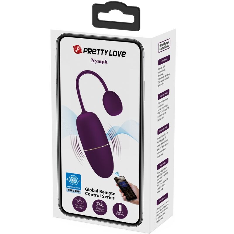 Ovetto vibrante controllato da app da remoto silenzioso e discreto per piacere e allenamento del pavimento pelvico Pretty Love