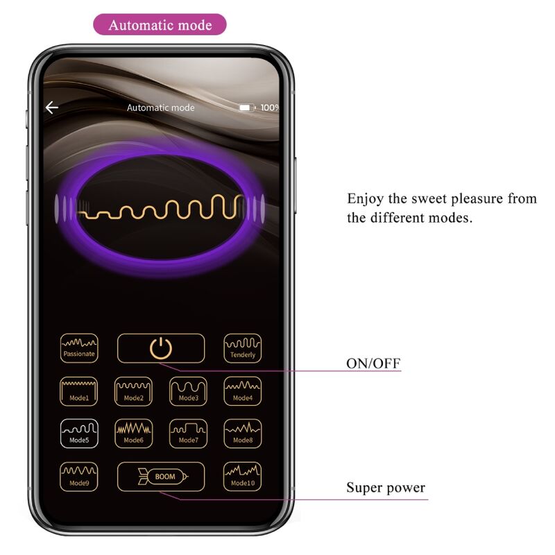 Vibratore g-spot lilac 12 vibrazioni controllo da remoto con app in silicone ricaricabile usb pretty love flirtation