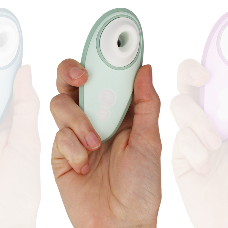 Stimolatore clitoride tecnologico con ventosa verde chiaro Liberty 2 impermeabile facile da pulire Womanizer