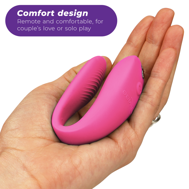 Stimolatore clitorideo ergonomico con vibrazioni silenziose e app per coppie rosa We-Vibe