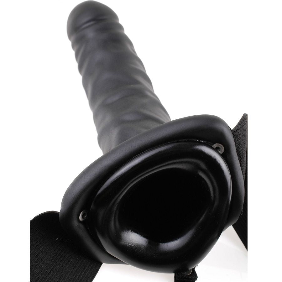 strap-on cavo nero 20 cm phthalate-free con imbracatura elastica regolabile e maschera d'amore inclusi fetish fantasy series