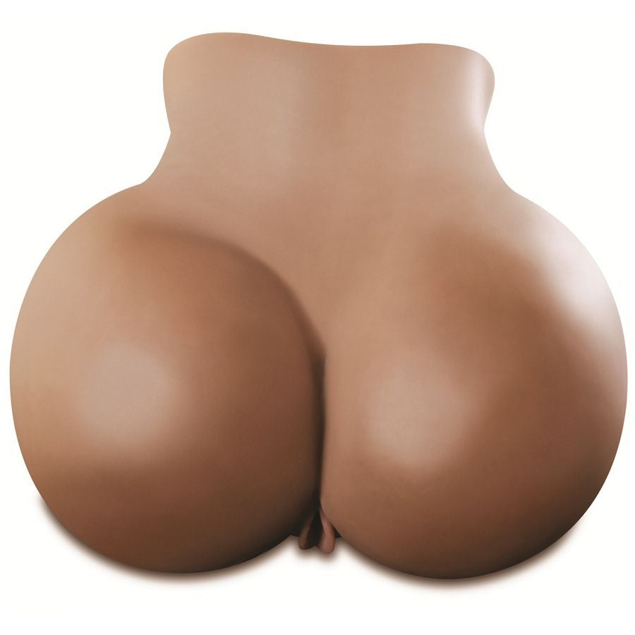 Masturbatore realistico extra large privo di falati con vagina e ano nero dal tocco autentico Extreme Toyz