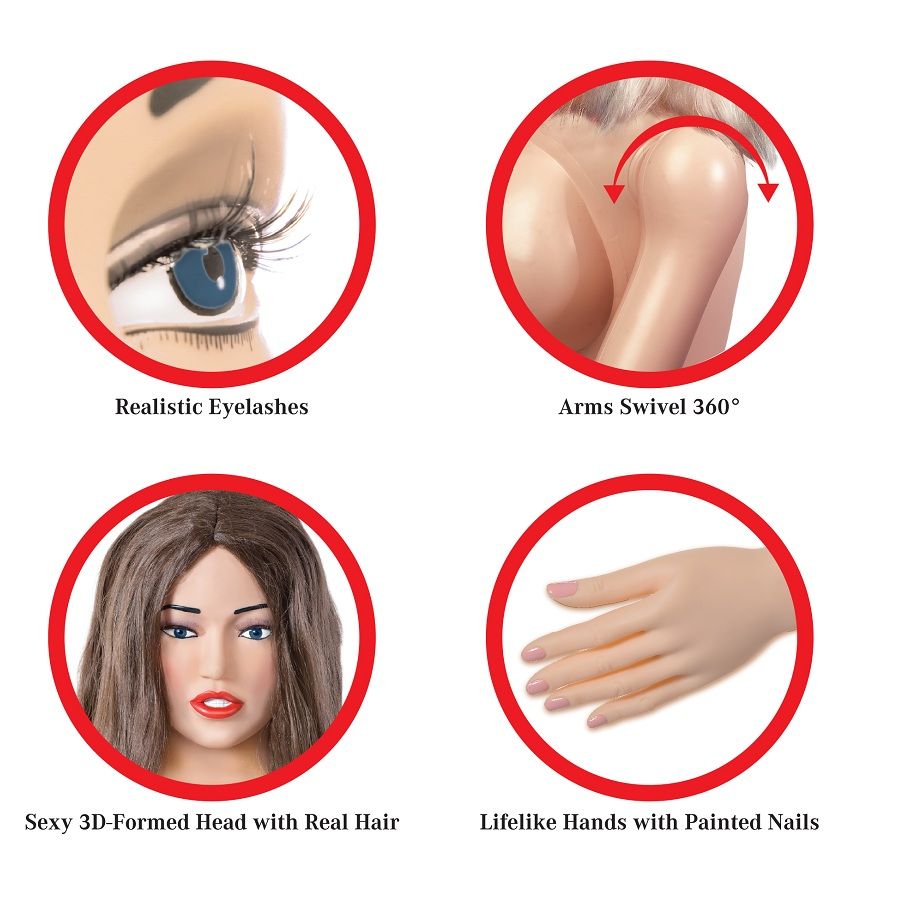 Bambola gonfiabile sexy doll grandezza naturale ultra realistica con dettagli 3D e vagina rimovibile per massima igiene