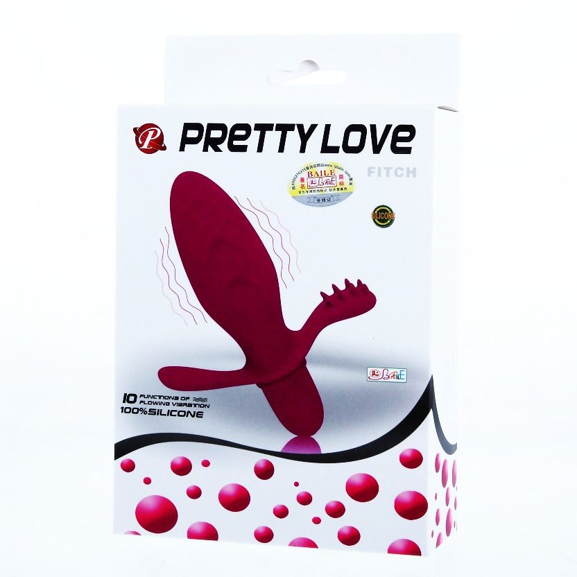 Vibratore Pretty Love Fith vibrazione silenziosa stimolatore clitoride silicone FDA 10 funzioni 3x11 cm