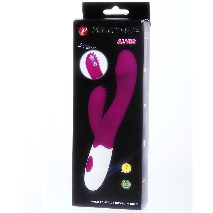 Vibratore stimolatore clitorideo lilla bianco 7 ritmi silicone 2 motori qualità superiore Pretty Love Flirtation