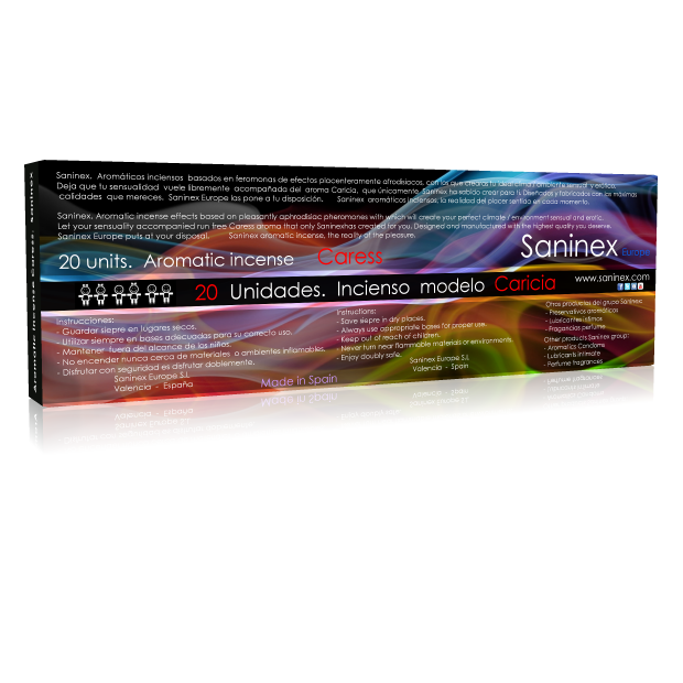 Incenso aromatico afrodisiaco con base di feromoni profumato fragranza caricia 20 bastoncini deluxe saninex fragance