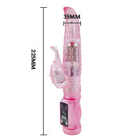 Vibratore rabbit in gel rotante doppia stimolazione clito e vagi velocità variabile Baile Rotations