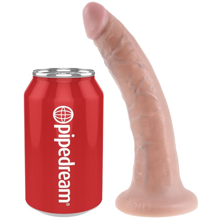 Dildo realistico 17.8 cm con venature dettagliate in gomma ipoallergenica base ventosa privo di ftalati King Cock
