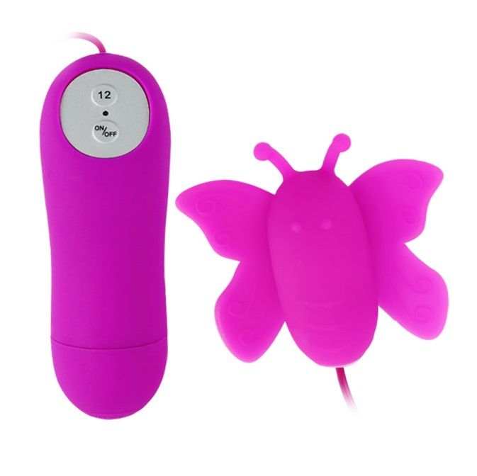 Stimolatore clitorideo a farfalla lilla telecomandato impermeabile 12 velocità morbido silicone Baile