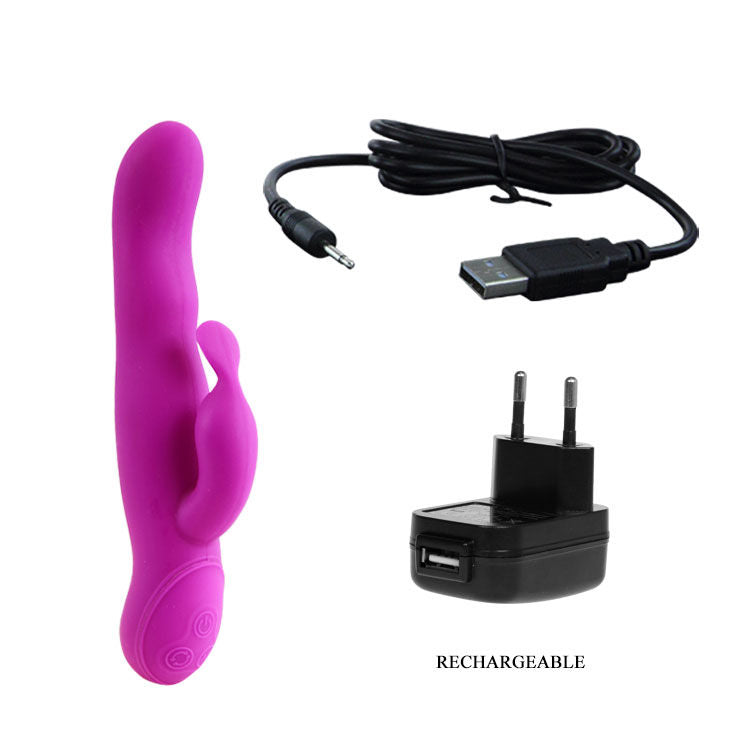 Massaggiatore rotatore lilla impermeabile vibrazioni multiple ergonomico silicone morbido ricaricabile Pretty Love High Grade