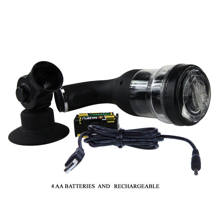 Masturbatore automatico con 5 funzioni di rotazione e maniglia ergonomica per uso muro o doccia Baile For Him
