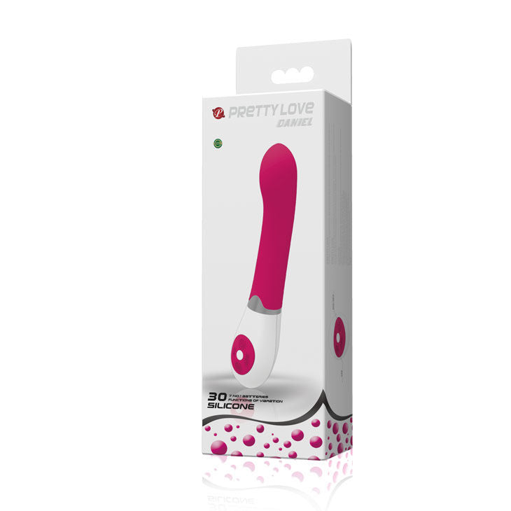 Vibratore ergonomico con vibrazioni multiple in silicone alta qualità impermeabile 19.5 cm bianco lilla Pretty Love Flirtation