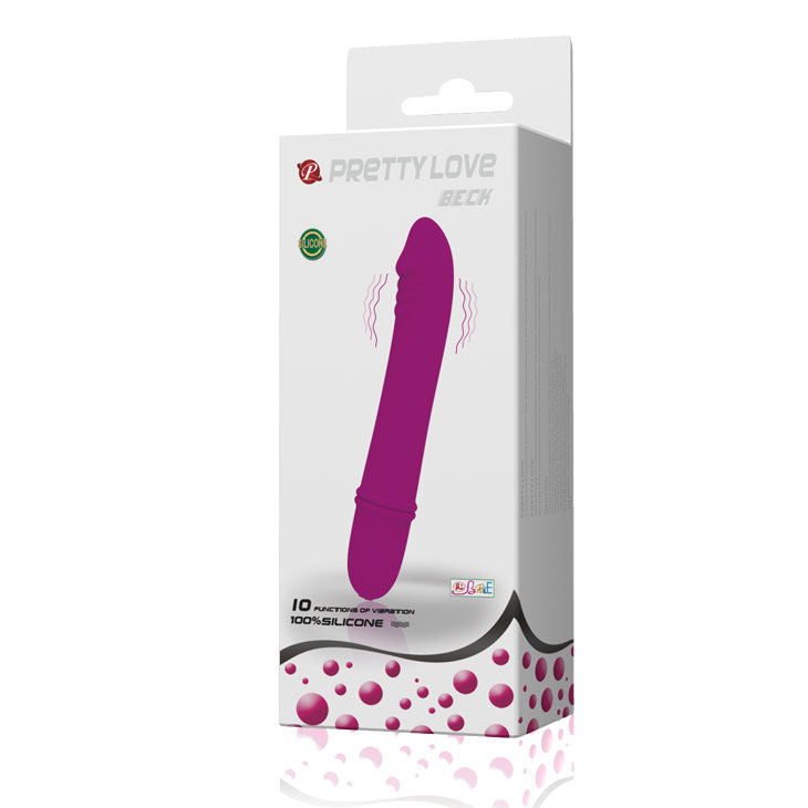 Vibratore elegante lilla in silicone qualità con 10 modalità vibrazione silenzioso e facile da usare Pretty Love Flirtation