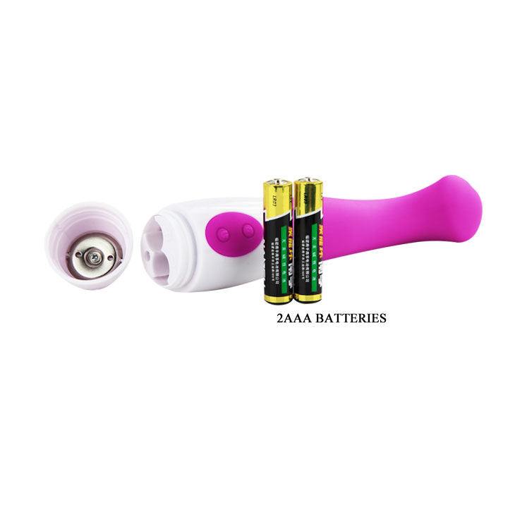 Vibratore ergonomico in silicone alta qualità 30 impulsi vibrazione colori lilla bianco 18x3 cm Pretty Love Flirtation