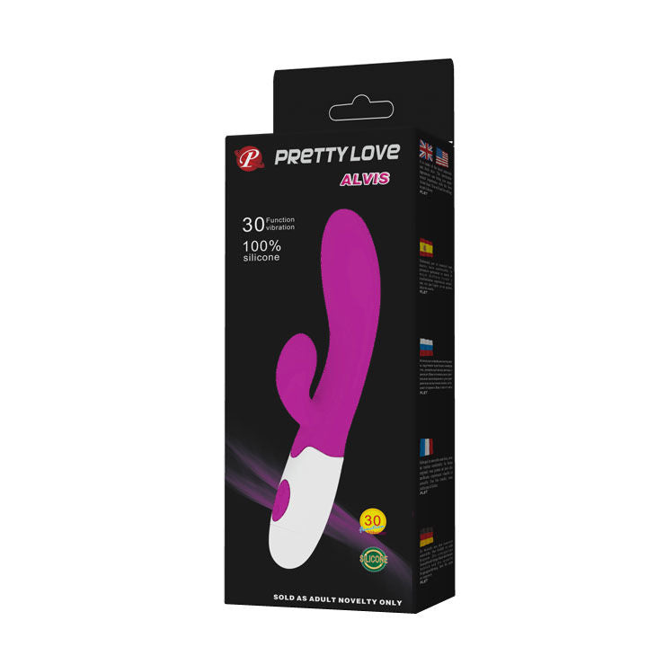 Vibratore rabbit stimolatore vagina e clitoride 30 ritmi massaggio ergonomico in silicone morbido e setoso Pretty Love Flirtation