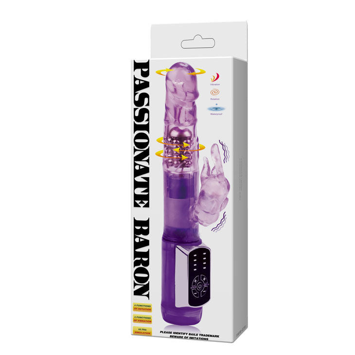 Vibratore Rabbit per stimolazione punto G e clitoride sommergibile con funzionalità multiple Baile Rotations