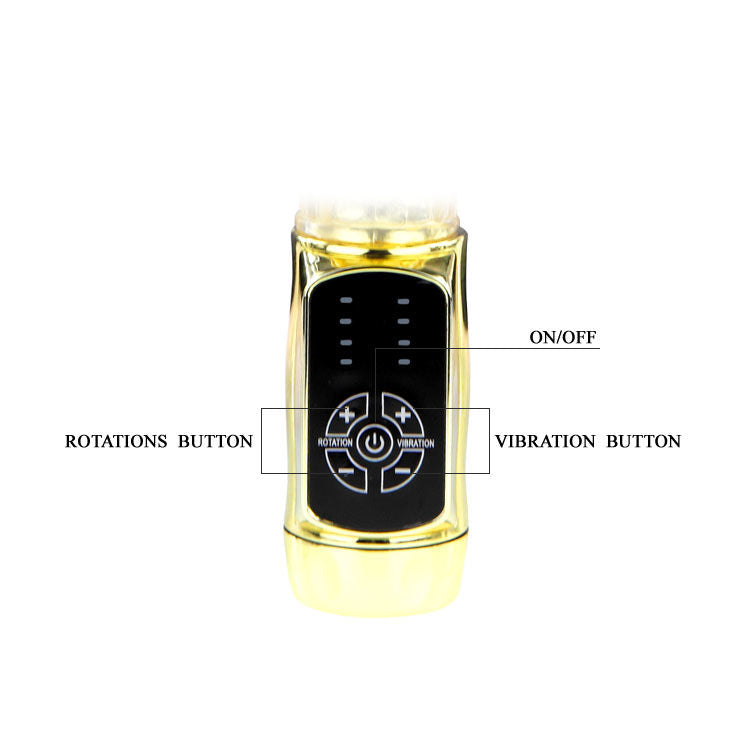 Vibratore rabbit gold prince stimolatore punto G e clitoride 12 velocità impermeabile rotante Baile Rotations
