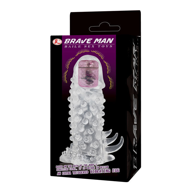 Guaina allungatrice vibrante per pene con stimolazione sensibile e materiale sicuro Baile For Him