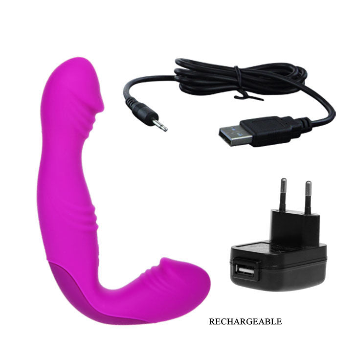 Strap-on dildo per doppia penetrazione senza imbracatura ricaricabile con 30 funzioni vibrazione controllo touch Pretty Love