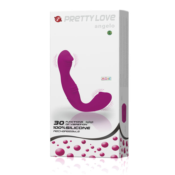 Strap-on dildo per doppia penetrazione senza imbracatura ricaricabile con 30 funzioni vibrazione controllo touch Pretty Love