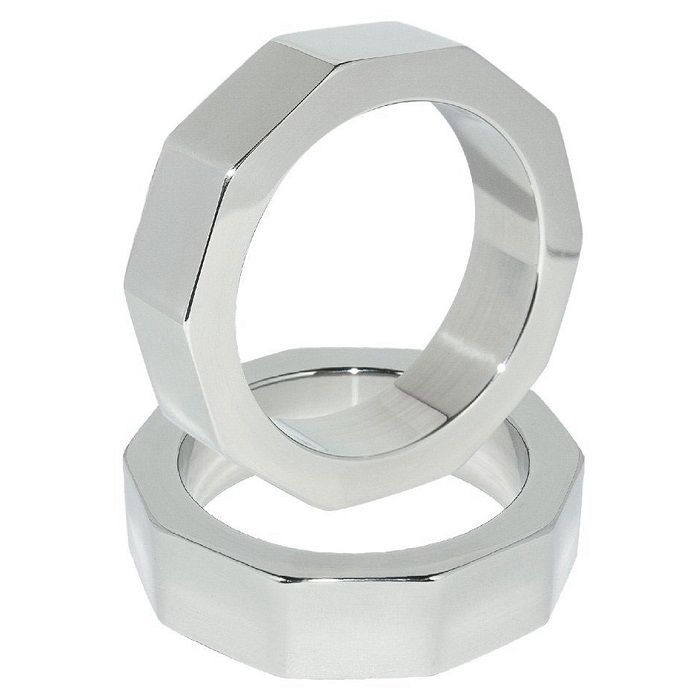 Anello per pene in acciao lucido a forma di bullone meccanico 45mm bdsm 