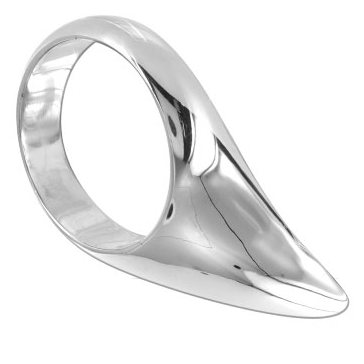 Anello per pene e testicoli in acciao lucido a forma di goccia per stimolazione anale 45mm  bdsm 